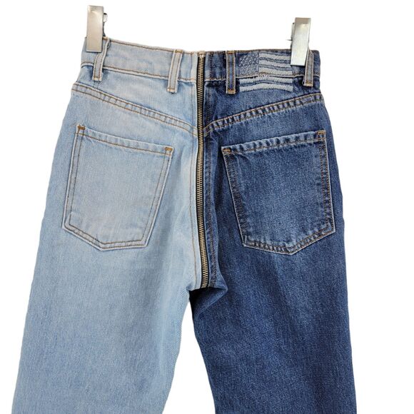 Revice Denim Two Toned High Rise Skinny Jeans Wrap Around Zipper Size 25 Sexy! - Picture 6 of 11
